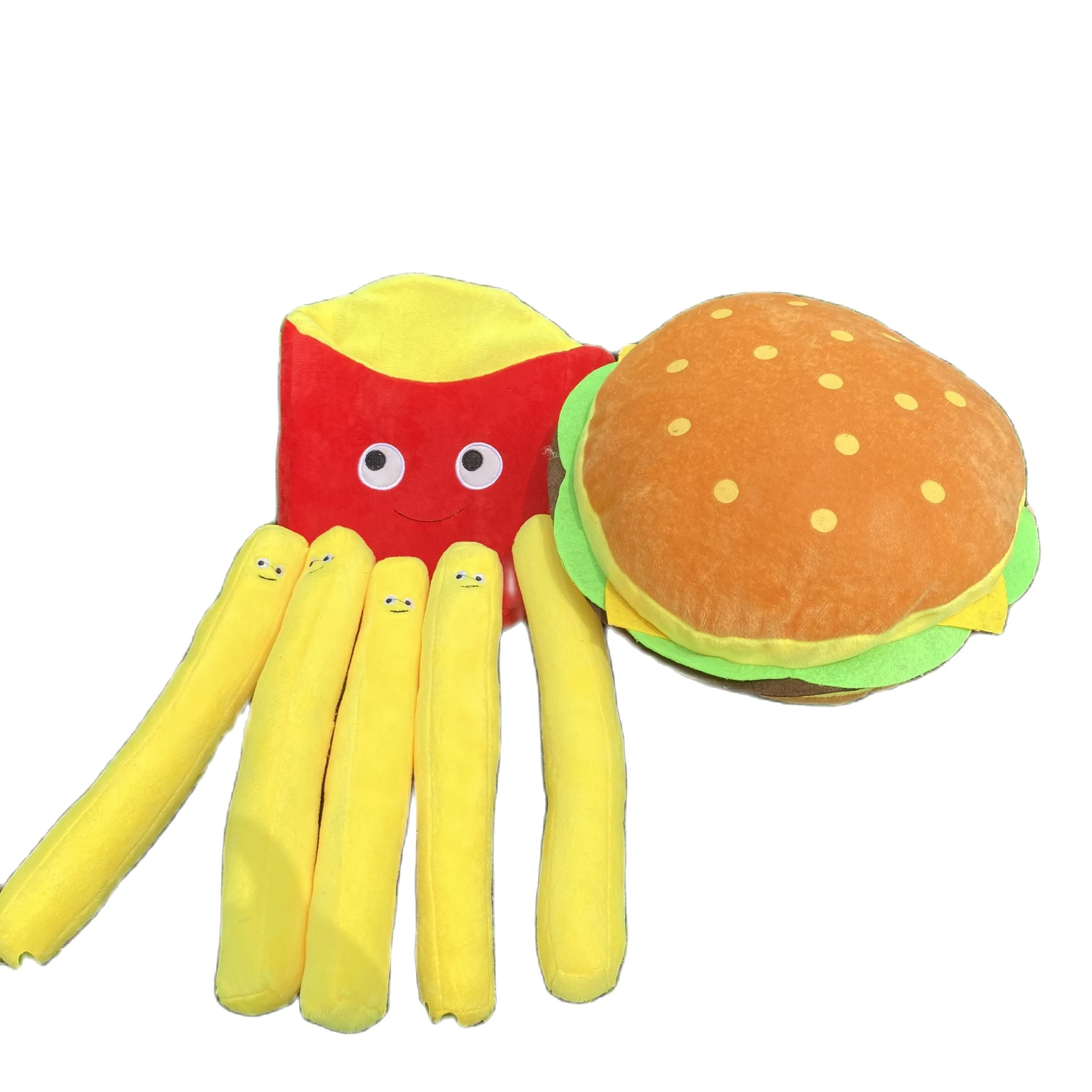 30cm French Fries Burger Plush Dog Toys Funny Interacative Chew Bite Puppies Toy Pets Supplies Plush Toys Kids Dolls Boy Girl