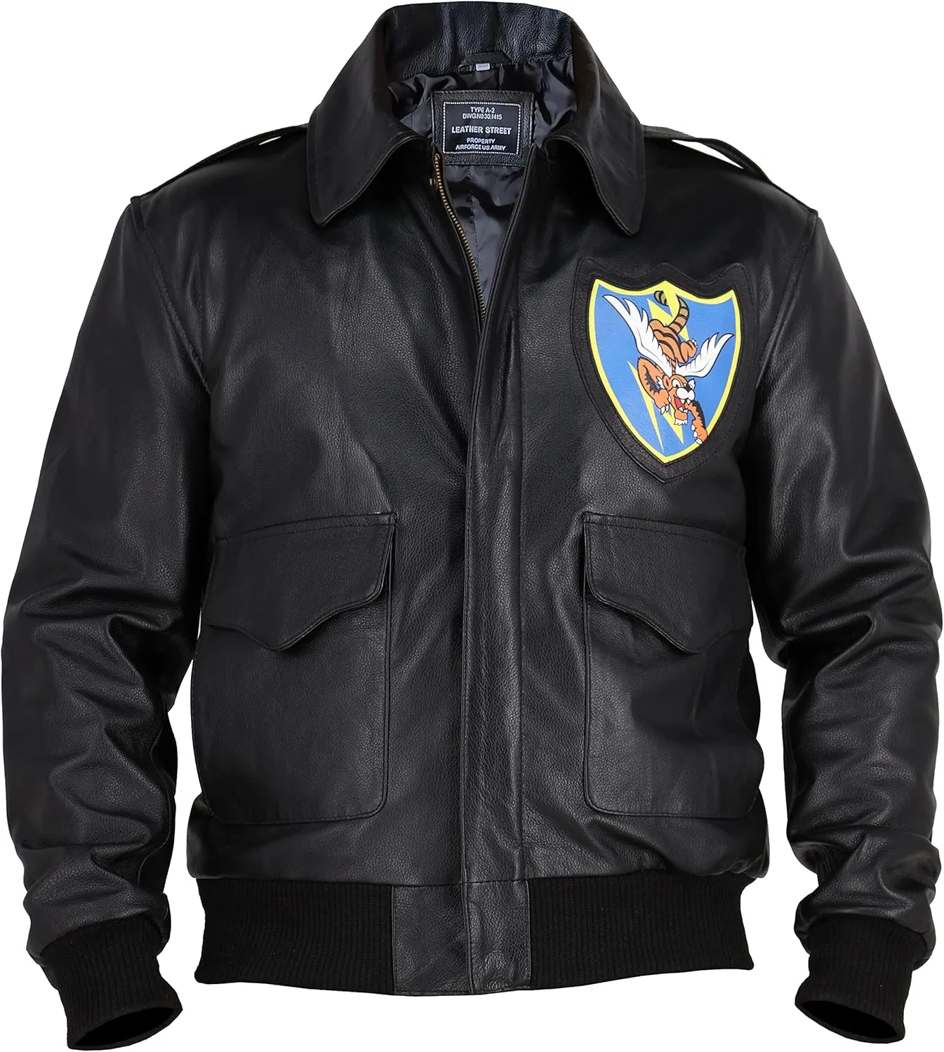 A2 Aviator Brown WWII Flying Tiger Jacket - Pilot Jackets for Men - Bomber Leather Jacket Men