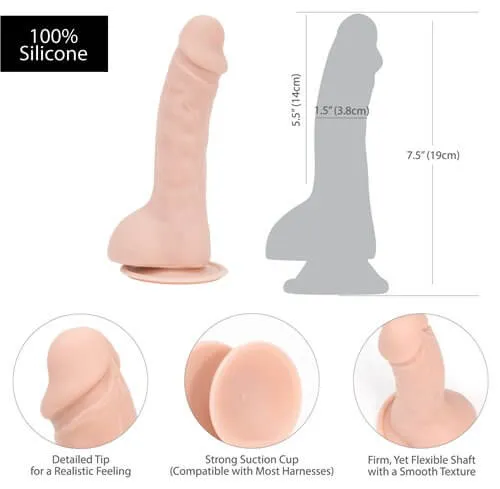 Addiction 100% Silicone Brad 7.5 inches Beige Realistic dildo