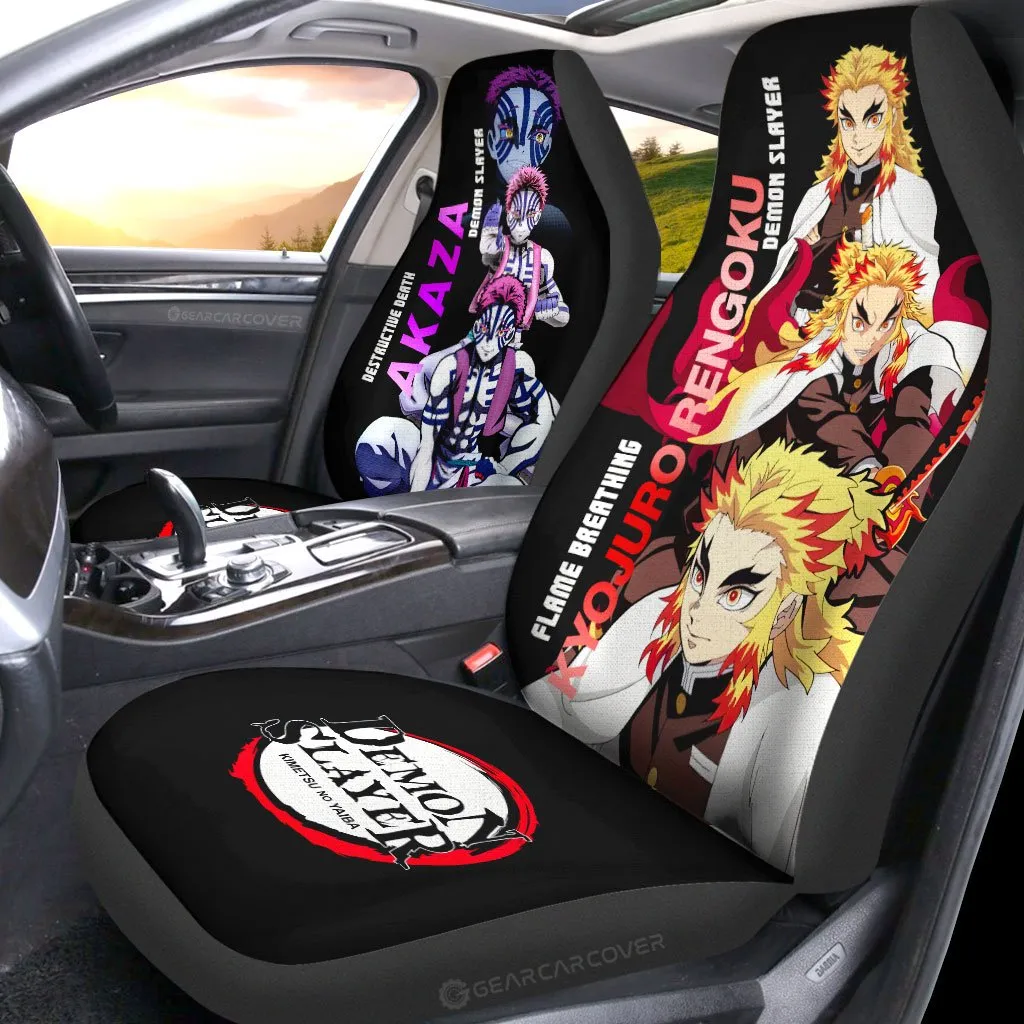 Akaza And Rengoku Car Seat Covers Custom Demon Slayer Anime