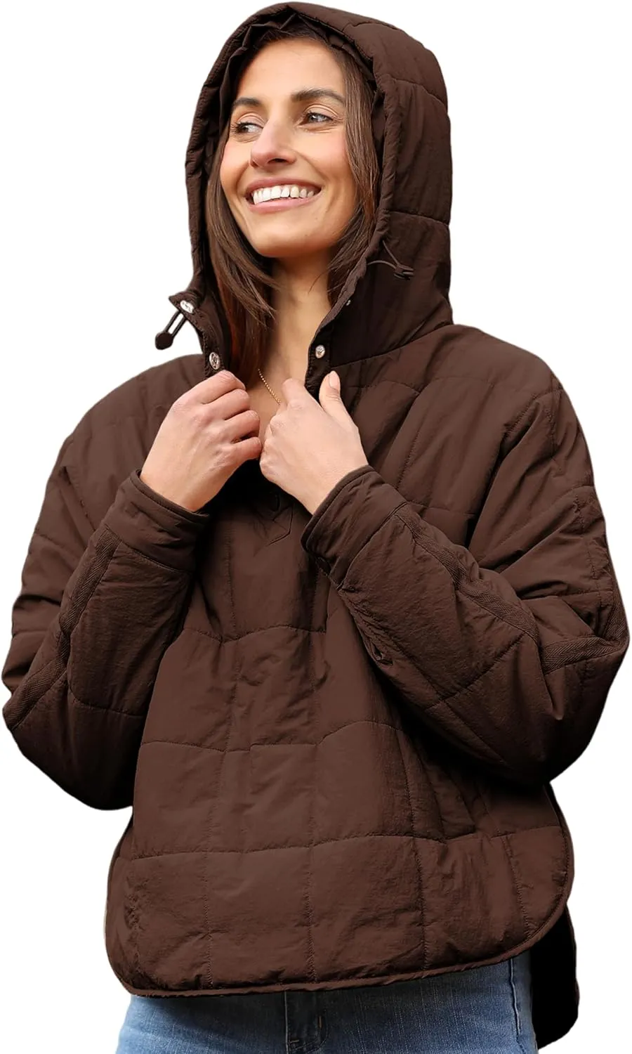 AMEBELLE Women's Oversized Hooded Puffer Jacket Quilted Jackets for Women Lightweight Winter Warm Padded Hoodies Coat