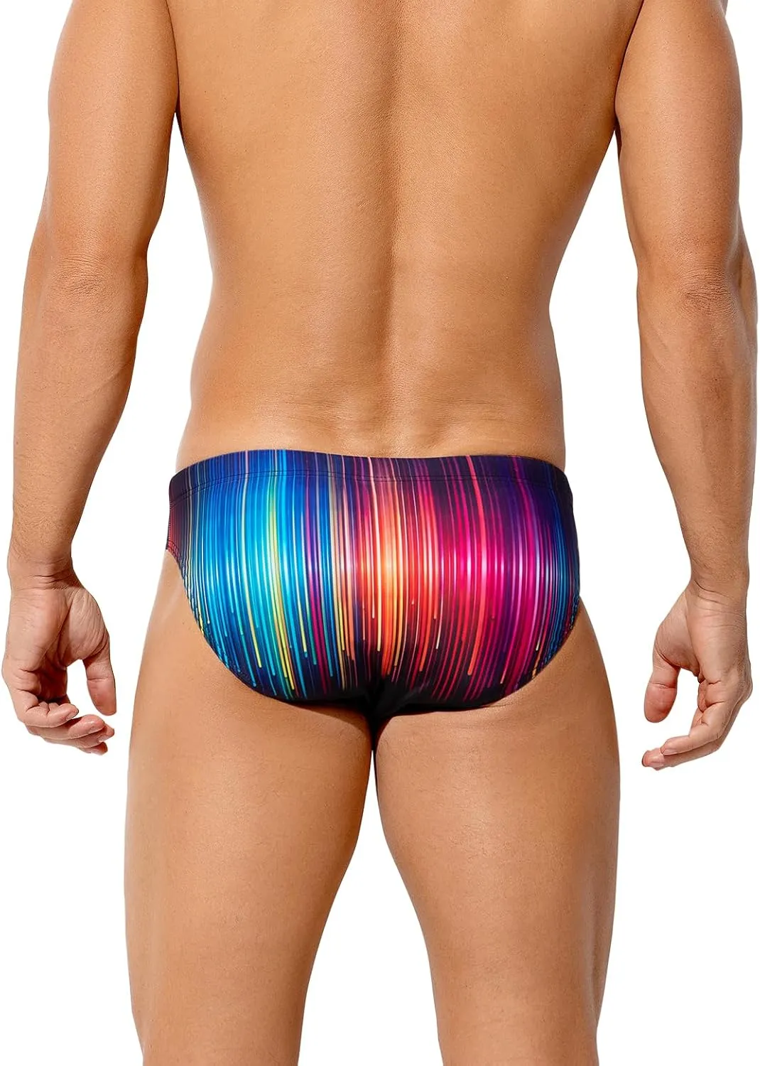 Arjen Kroos Mens Sexy Swim Briefs Bikini Swimwear Print Swimsuit with Drawstring Bathing Suit