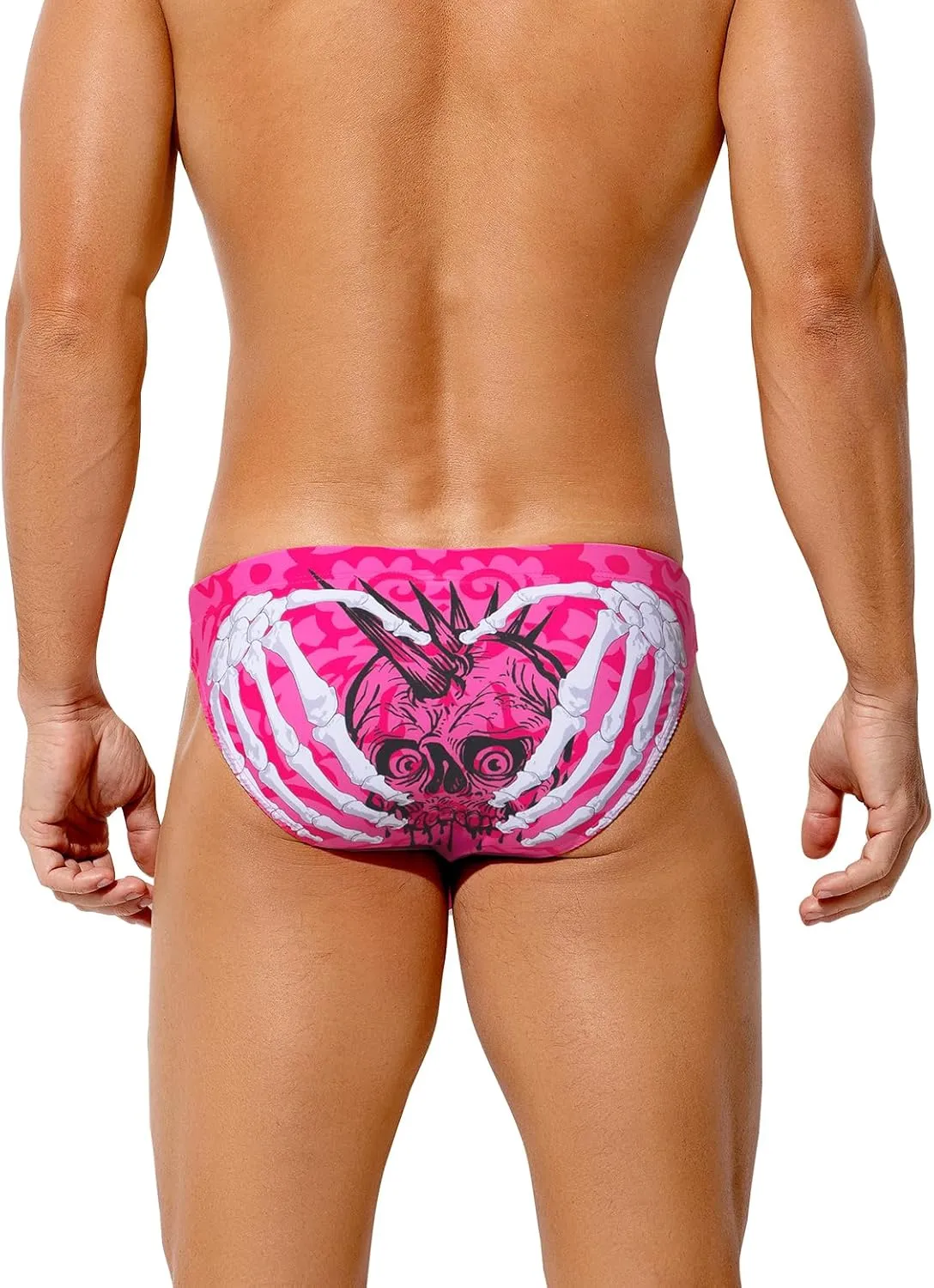 Arjen Kroos Mens Sexy Swim Briefs Bikini Swimwear Print Swimsuit with Drawstring Bathing Suit