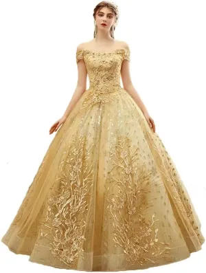 Asulla Lace Appliques Prom Homecoming Dress Off Shoulder Long Quinceanera Sweet 15 16 Party Dress