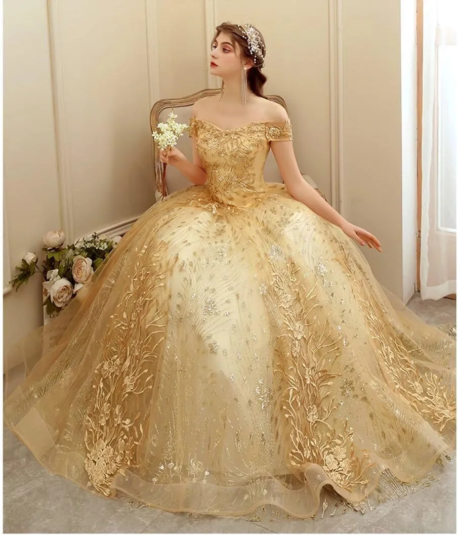 Asulla Lace Appliques Prom Homecoming Dress Off Shoulder Long Quinceanera Sweet 15 16 Party Dress