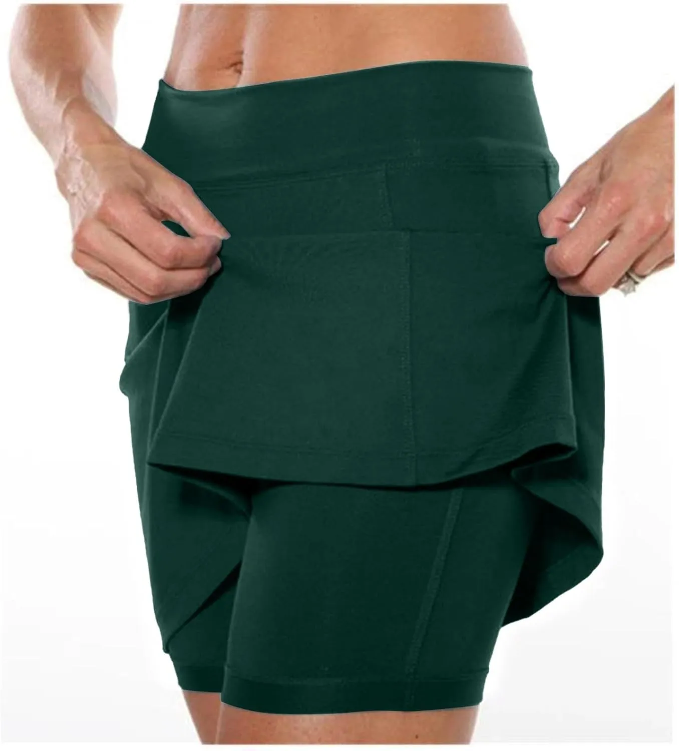 Athletic Skirt with Shorts for Women Golf High Waisted Tennis Skirt Tummy Control Plus Size Skort with Pockets
