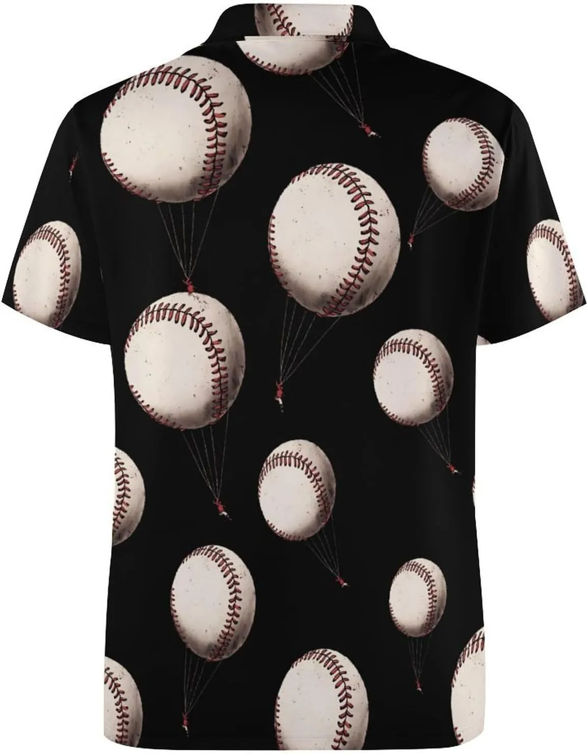 Baseball Hot Air Balloon Mens Polo Shirts Quick Dry Short Sleeve T-shirts Slim Tennis Collared Tees Tops