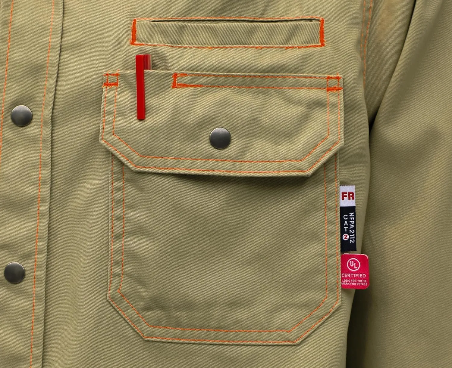 BOCOMAL FR Shirts for Men Snaps Down 7.5oz Water Repellent Fire Resistant Welding Jackets-NFPA2112 CAT2