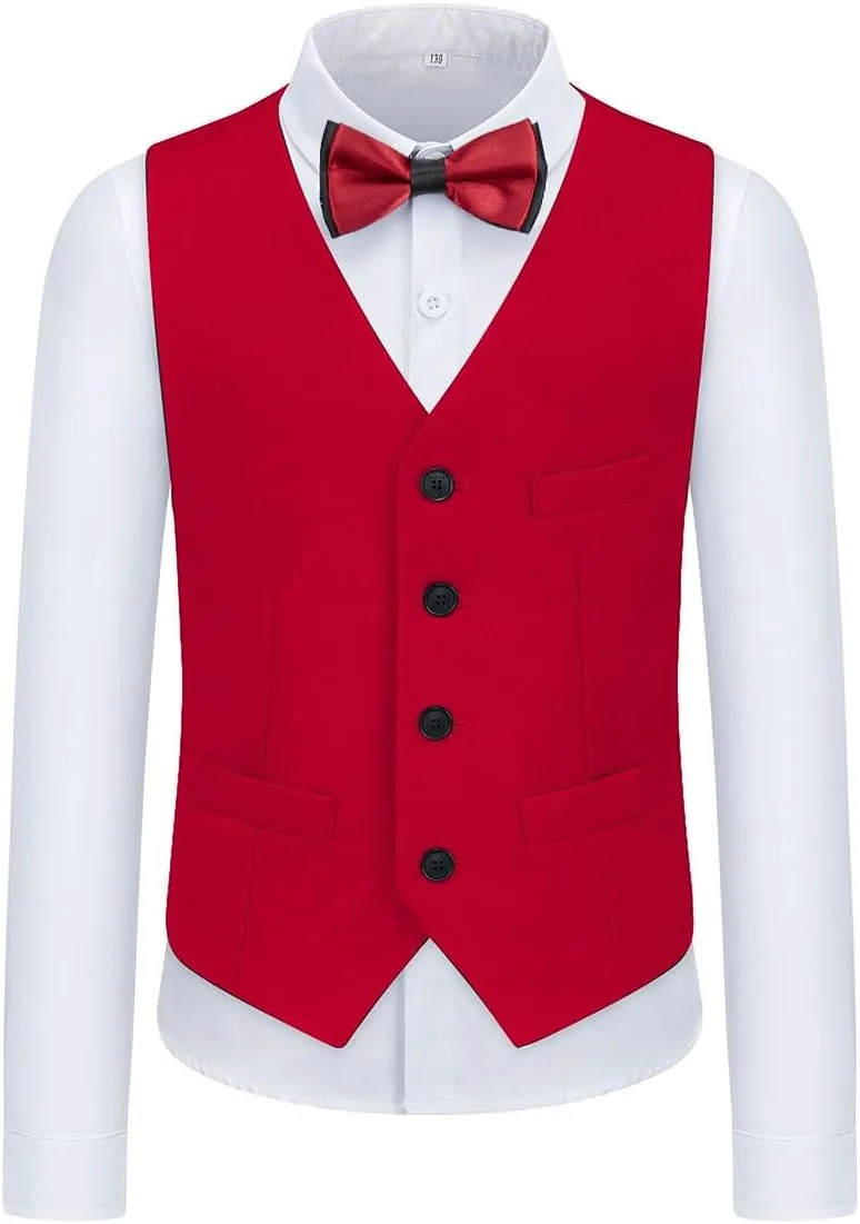 Boys Suits 3 Piece Formal Kids Tuxedo Suits for Boys Slim Fit Casual Ring Bearer Outfit with Blazer Jacket Pants and Vest
