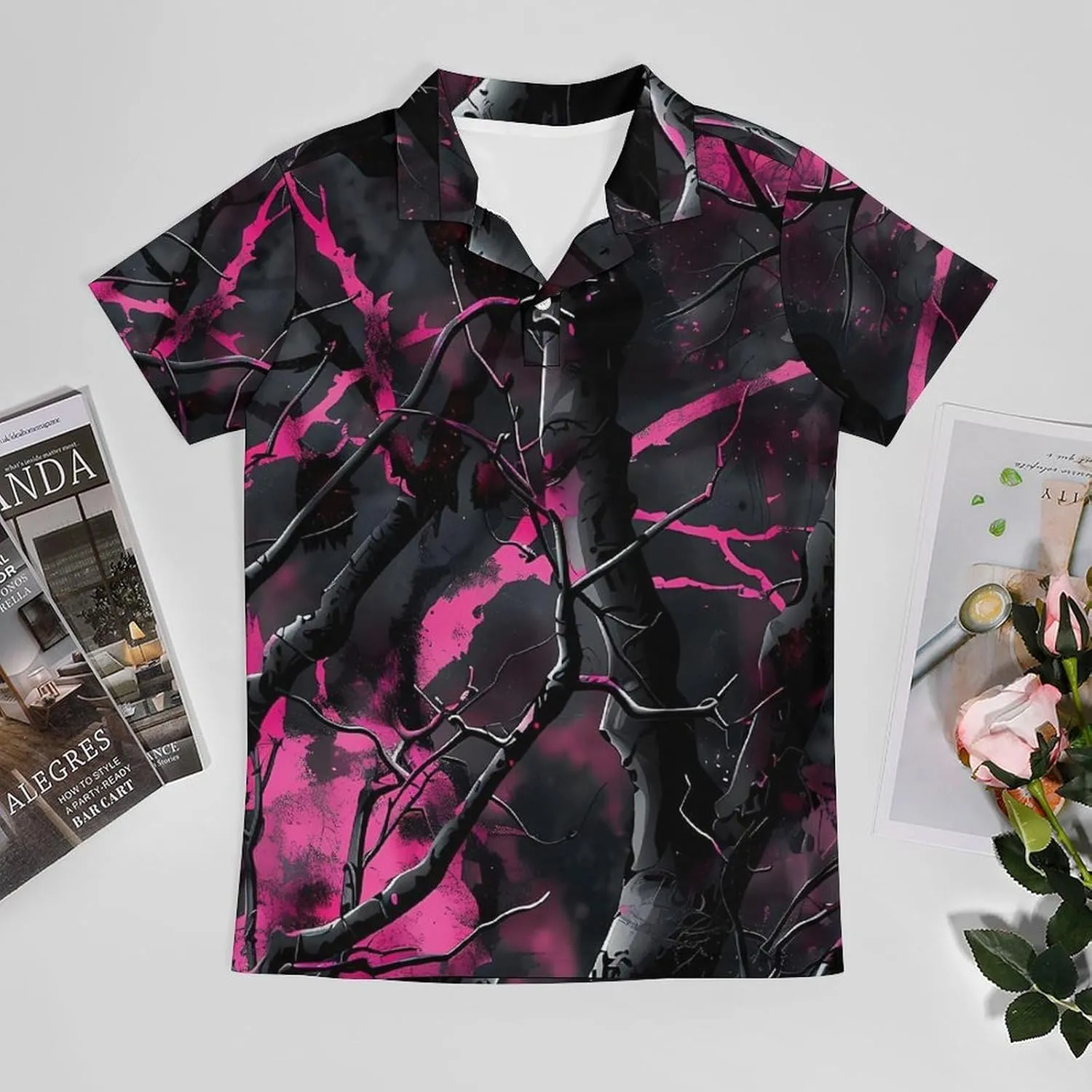 Camouflage Purple Hunting Classic Polo Shirts for Men Quick Dry Short Sleeve Fit Golf Tees Casual Tops