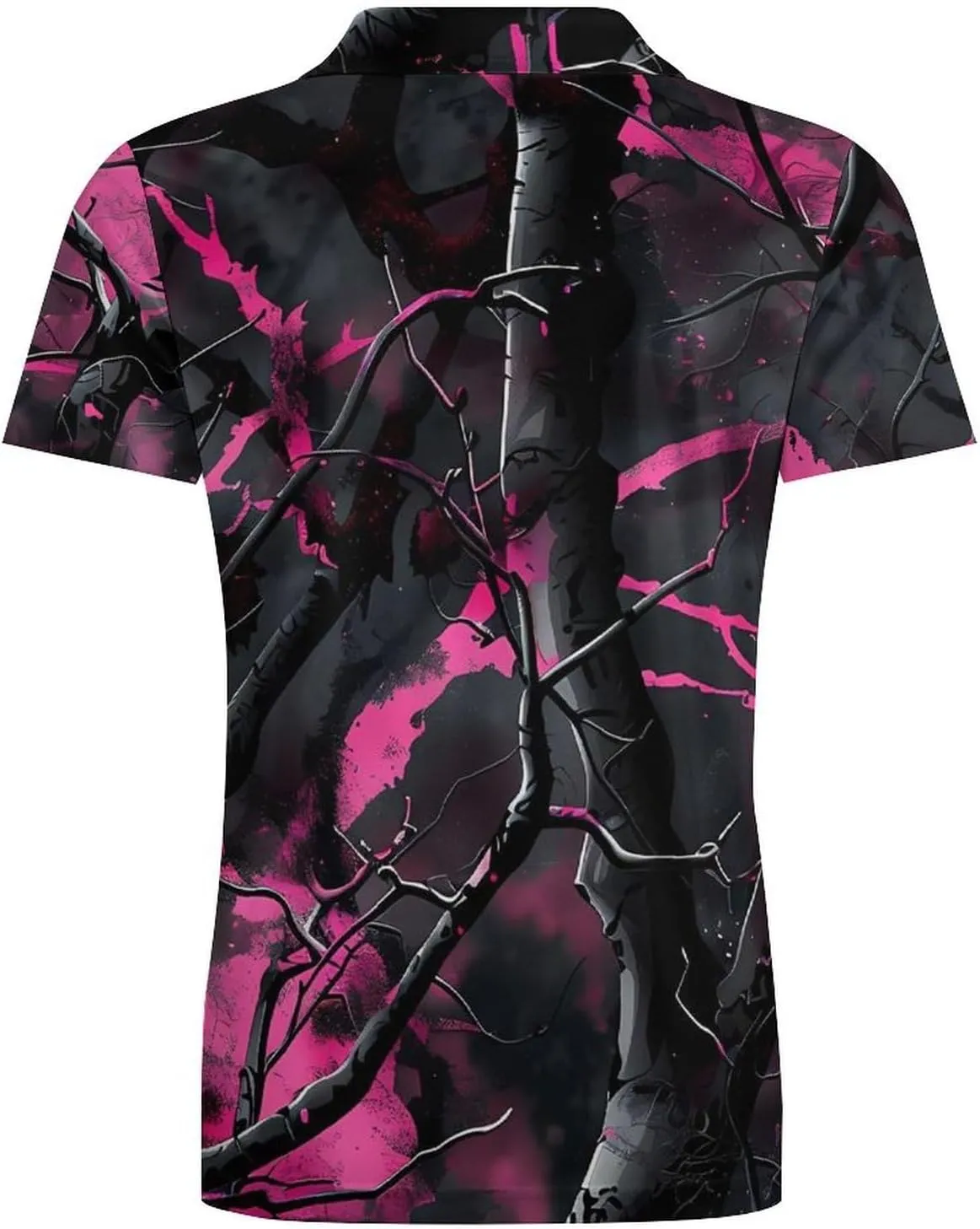 Camouflage Purple Hunting Classic Polo Shirts for Men Quick Dry Short Sleeve Fit Golf Tees Casual Tops