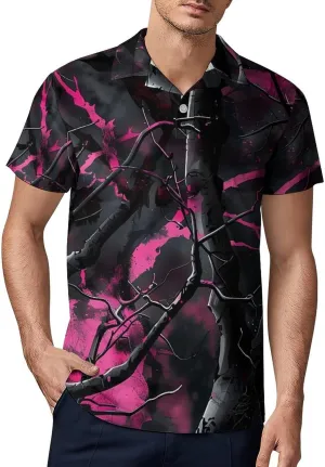 Camouflage Purple Hunting Classic Polo Shirts for Men Quick Dry Short Sleeve Fit Golf Tees Casual Tops
