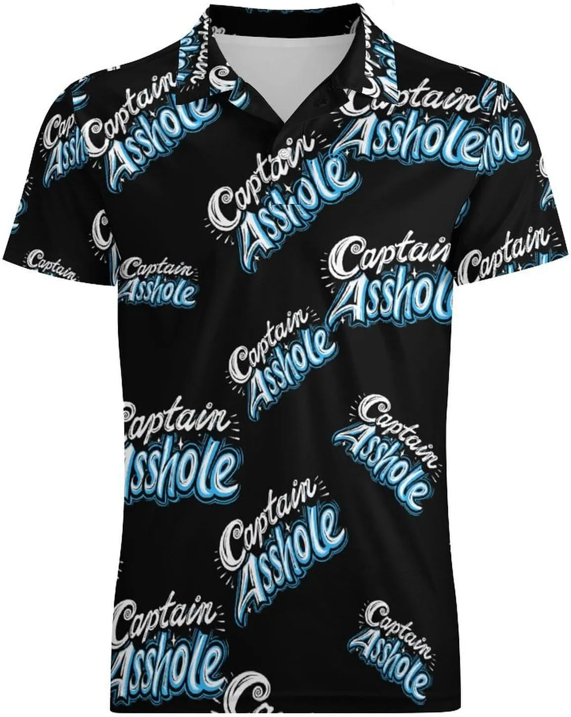 Captains Asshole Classic Polo Shirts for Men Quick Dry Short Sleeve Fit Golf Tees Casual Tops