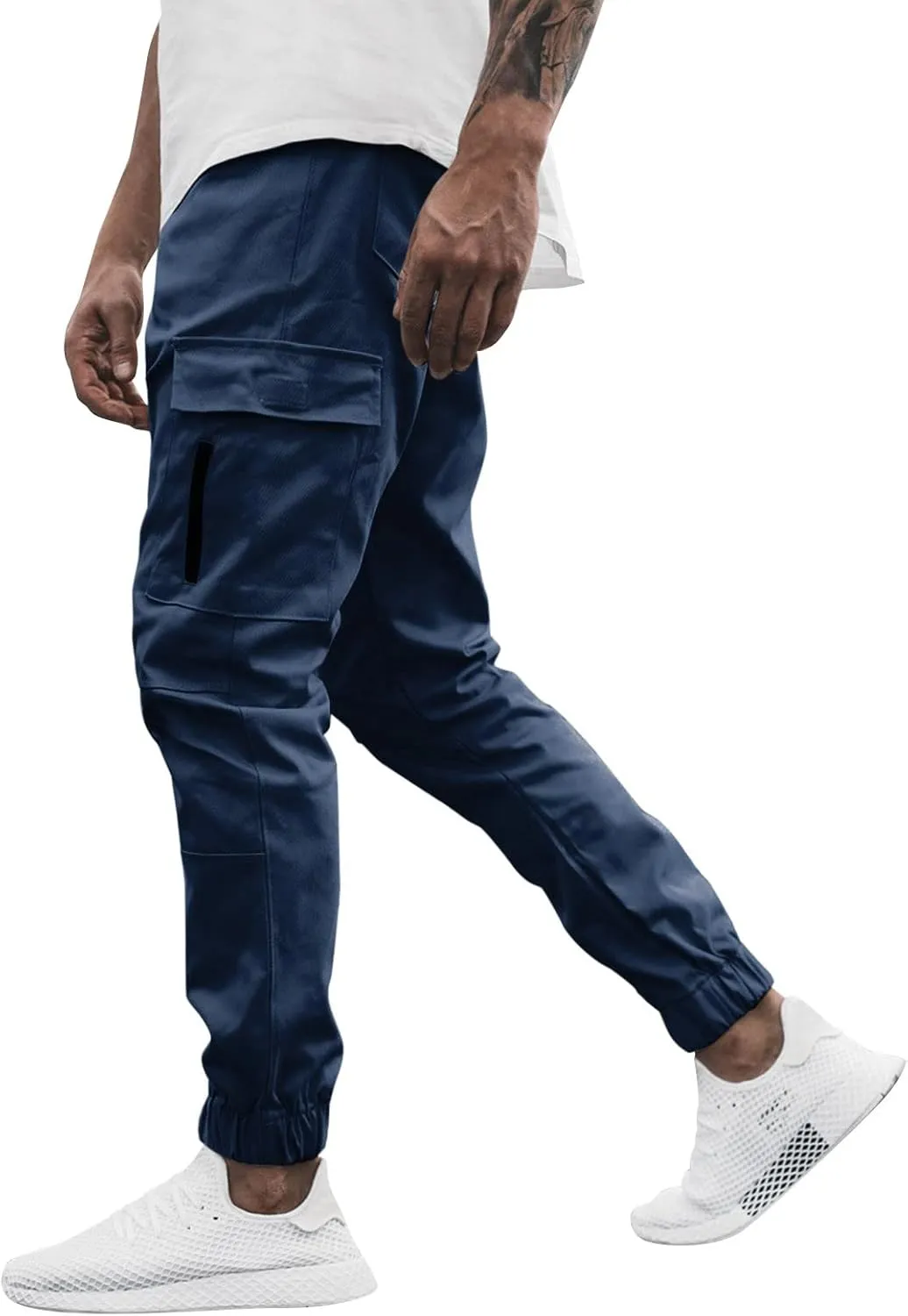 Cargo Sweatpants for Men Big and Tall with Pockets Men's Joggers Sweatpants Low Crotch Sweats Slim Fit Trousers Harem