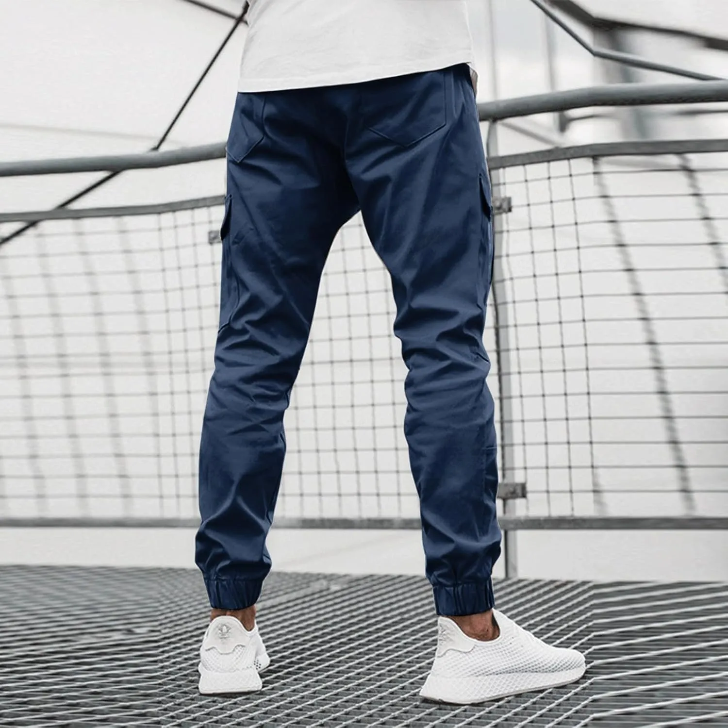 Cargo Sweatpants for Men Big and Tall with Pockets Men's Joggers Sweatpants Low Crotch Sweats Slim Fit Trousers Harem