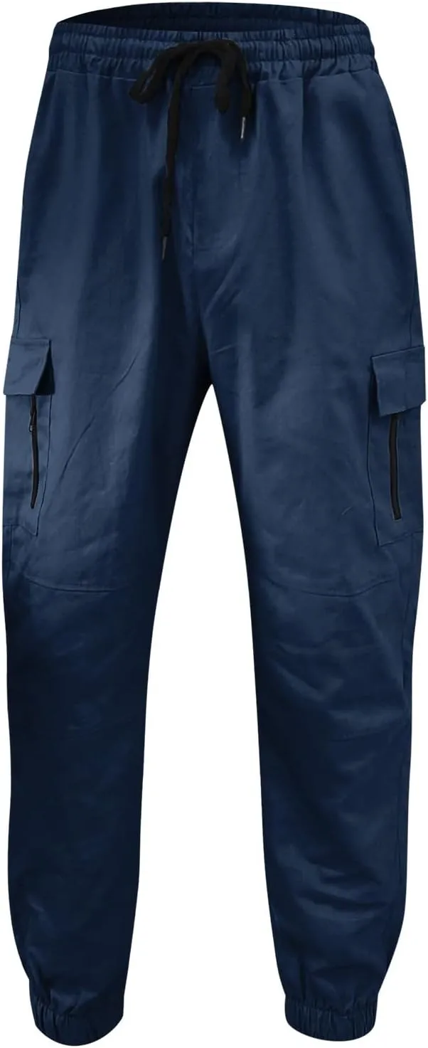 Cargo Sweatpants for Men Big and Tall with Pockets Men's Joggers Sweatpants Low Crotch Sweats Slim Fit Trousers Harem