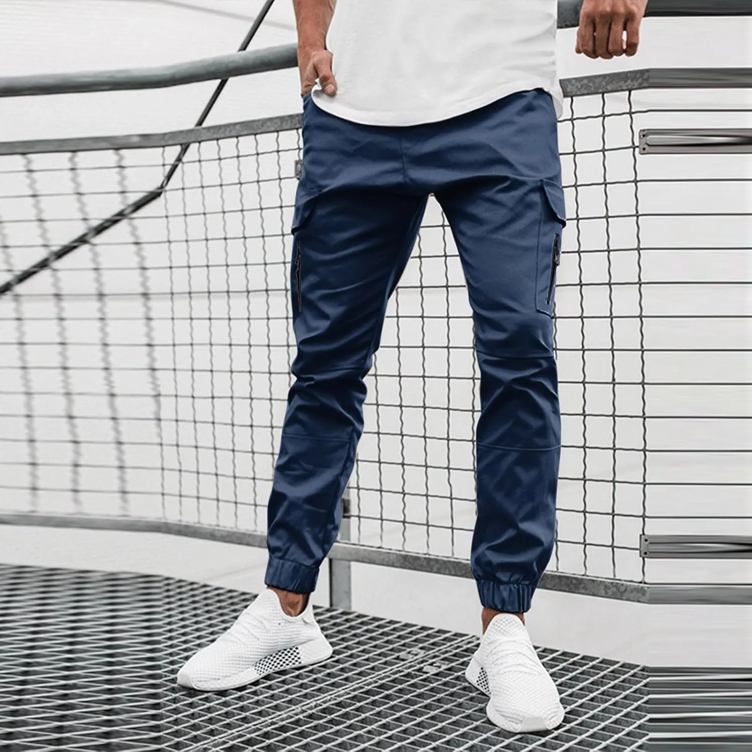 Cargo Sweatpants for Men Big and Tall with Pockets Men's Joggers Sweatpants Low Crotch Sweats Slim Fit Trousers Harem