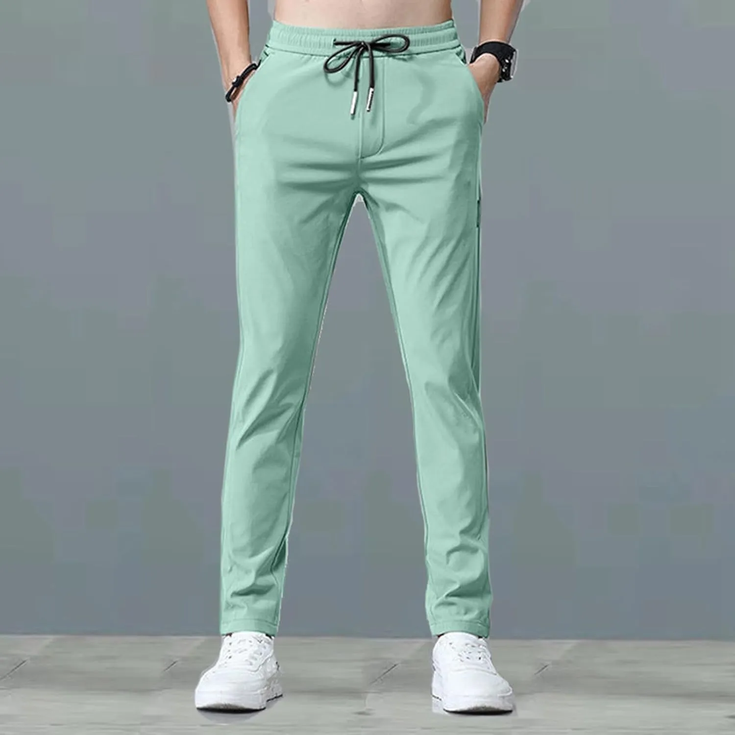 Cargo Work Trousers Mens Cotton Casual Chino Pants Yoga Sweatpant Pockets Baggy Joggers Bottoms Trousers