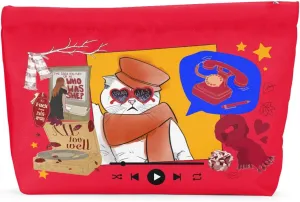 Cat Gifts for Cat Lovers Cute Cat Makeup Bag Inspired Music Lover Gifts Fan Singer Merch Friendship Gifts for Women Grandma Cat Mom Cat Lady Best Friend Birthday Mothers Day Christmas Cosmetic Bag