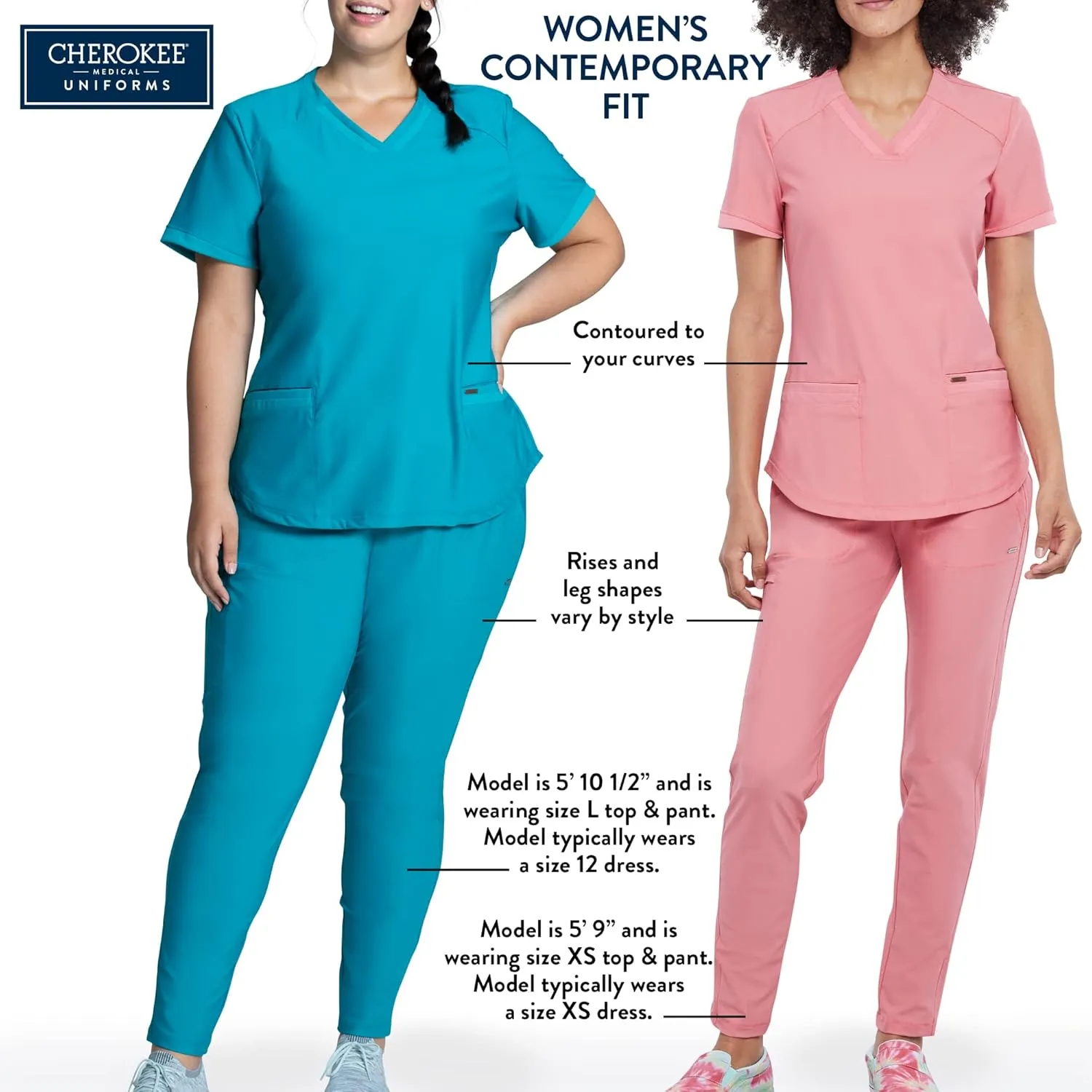 Cherokee Scrubs for Women Pant with Mid Rise Tapered Leg Drawstring Moisture Wicking Easy Care & 360 Stretch Fabric - CK092