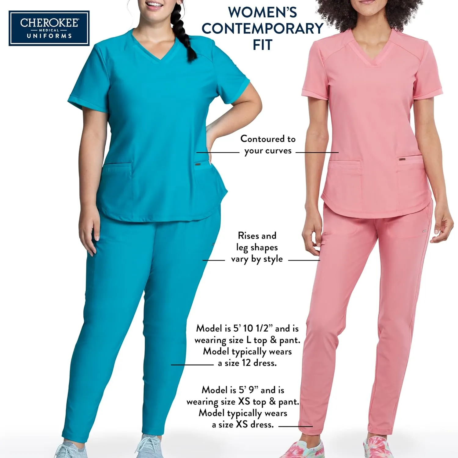 Cherokee Scrubs for Women Pant with Mid Rise Tapered Leg Drawstring Moisture Wicking Easy Care & 360 Stretch Fabric - CK092