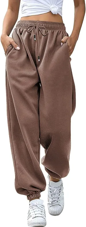 Cinch Bottom Sweatpants for Women Baggy Athletic Lounge Pants with Pockets Casual Workout Active Bottoms Joggers Trousers