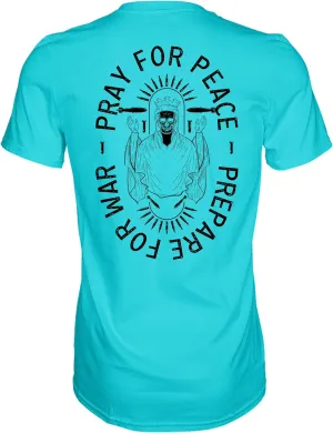 Combat Iron Men's Graphic T-Shirt | Pray for Peace, Prepare for War | Cotton-Poly Blend | Athletic Fit, Tagless Comfort