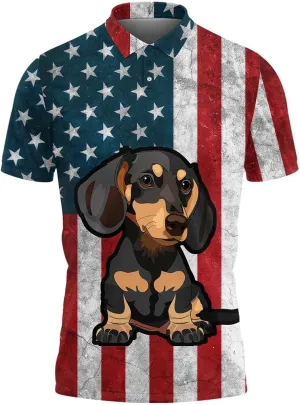 Dachshund Polo Golf Shirts for Men Women - Dog Lover Mens Polo Shirts Short Sleeve Mens Polo Shirts Dry Fit Serie 72