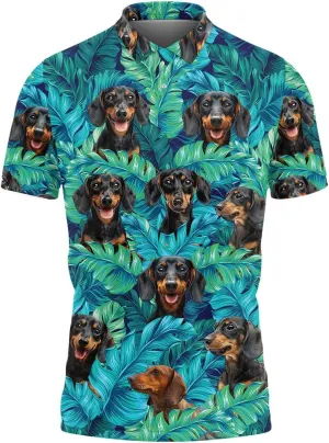 Dachshund Polo Golf Shirts for Men Women - Dog Lover Mens Polo Shirts Short Sleeve Mens Polo Shirts Dry Fit Serie 72