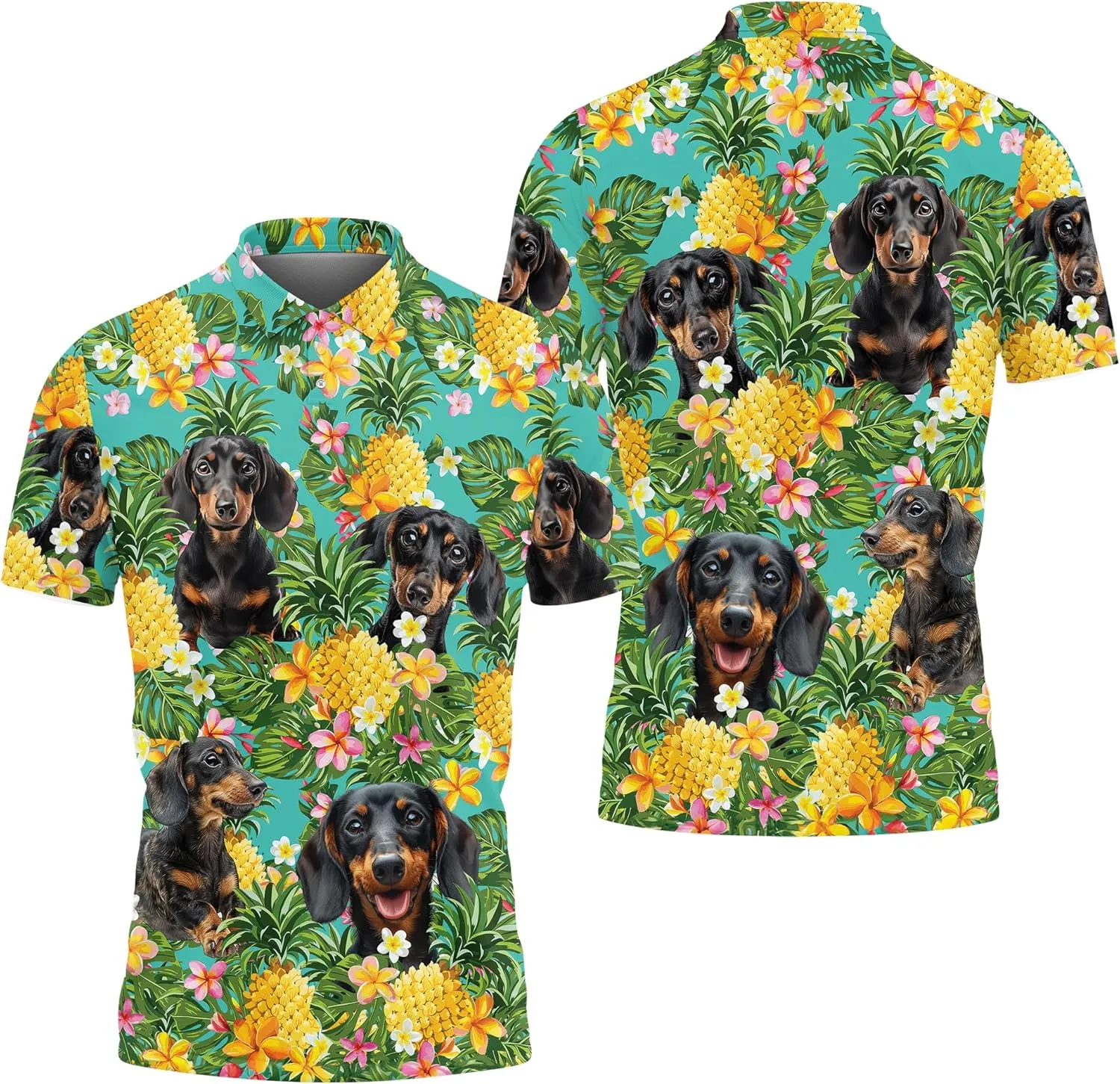Dachshund Polo Golf Shirts for Men Women - Dog Lover Mens Polo Shirts Short Sleeve Mens Polo Shirts Dry Fit Serie 72