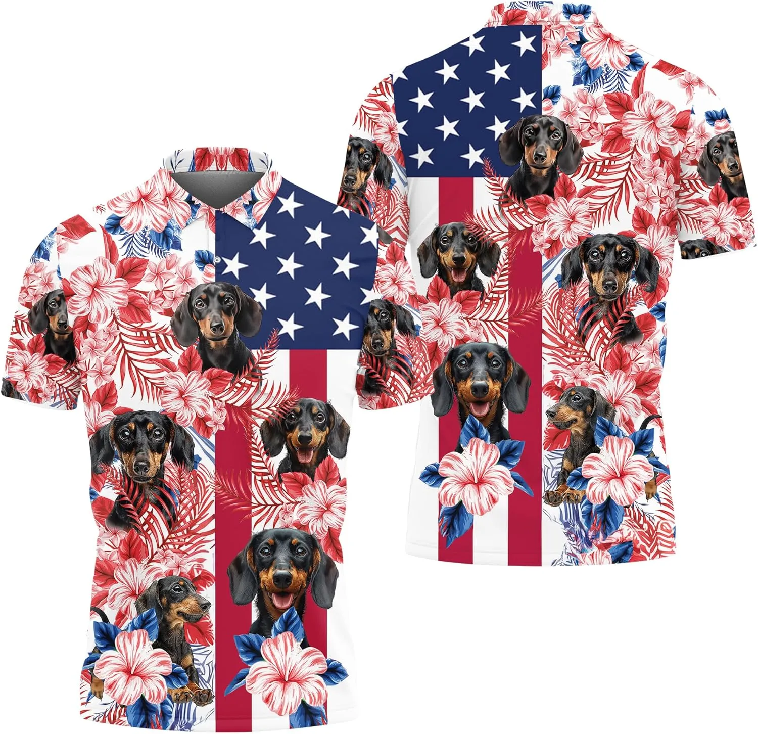 Dachshund Polo Golf Shirts for Men Women - Dog Lover Mens Polo Shirts Short Sleeve Mens Polo Shirts Dry Fit Serie 72