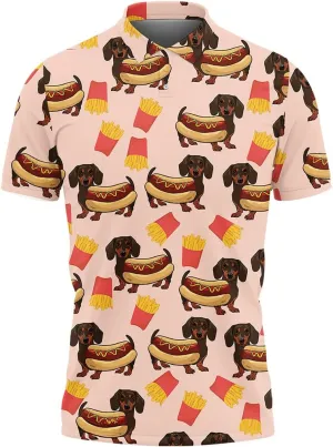 Dachshund Polo Golf Shirts for Men Women - Dog Lover Mens Polo Shirts Short Sleeve Mens Polo Shirts Dry Fit Serie 72