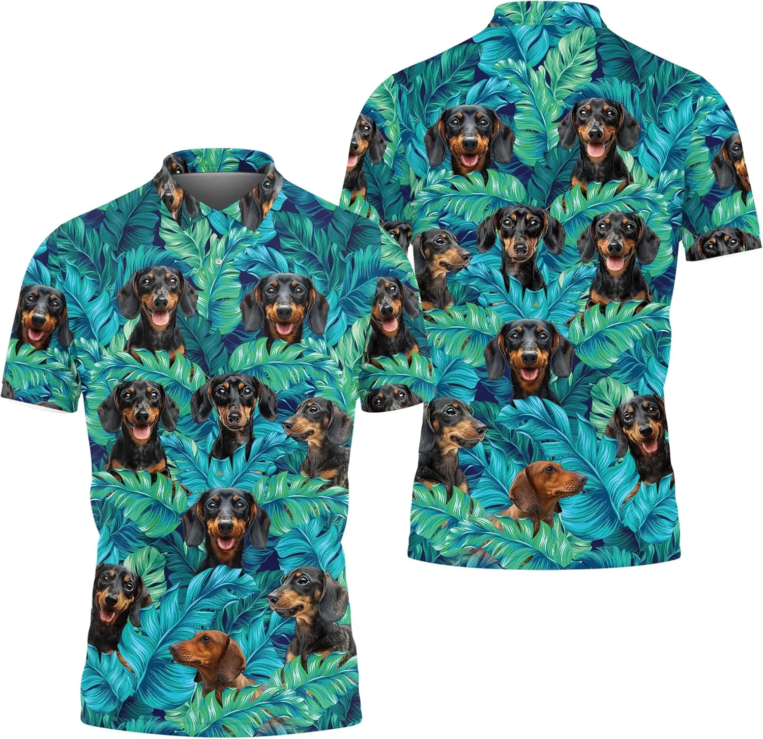 Dachshund Polo Golf Shirts for Men Women - Dog Lover Mens Polo Shirts Short Sleeve Mens Polo Shirts Dry Fit Serie 72