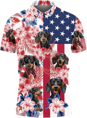 Dachshund Polo Golf Shirts for Men Women - Dog Lover Mens Polo Shirts Short Sleeve Mens Polo Shirts Dry Fit Serie 72