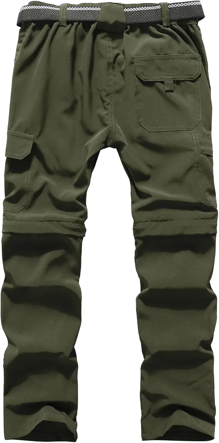DAFENGEA Kids Hiking Cargo Pants Casual Outdoor Quick Dry Hiking Mountaineering Convertible Trousers