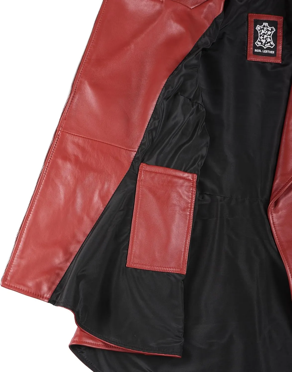 Decrum Leather Peplum Jackets for Women - Real Lambskin Brown Purple Red & Black Leather Jacket Women