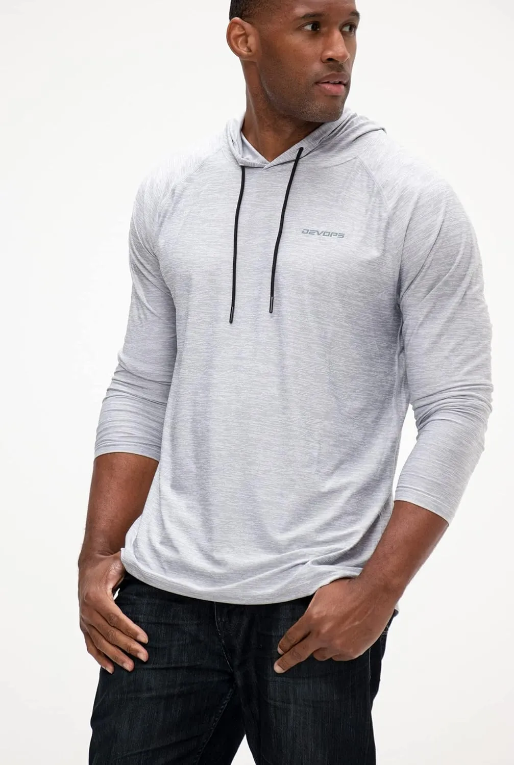 DEVOPS Men's Hoodie Long Sleeve Fishing Hiking Running Workout T-Shirts