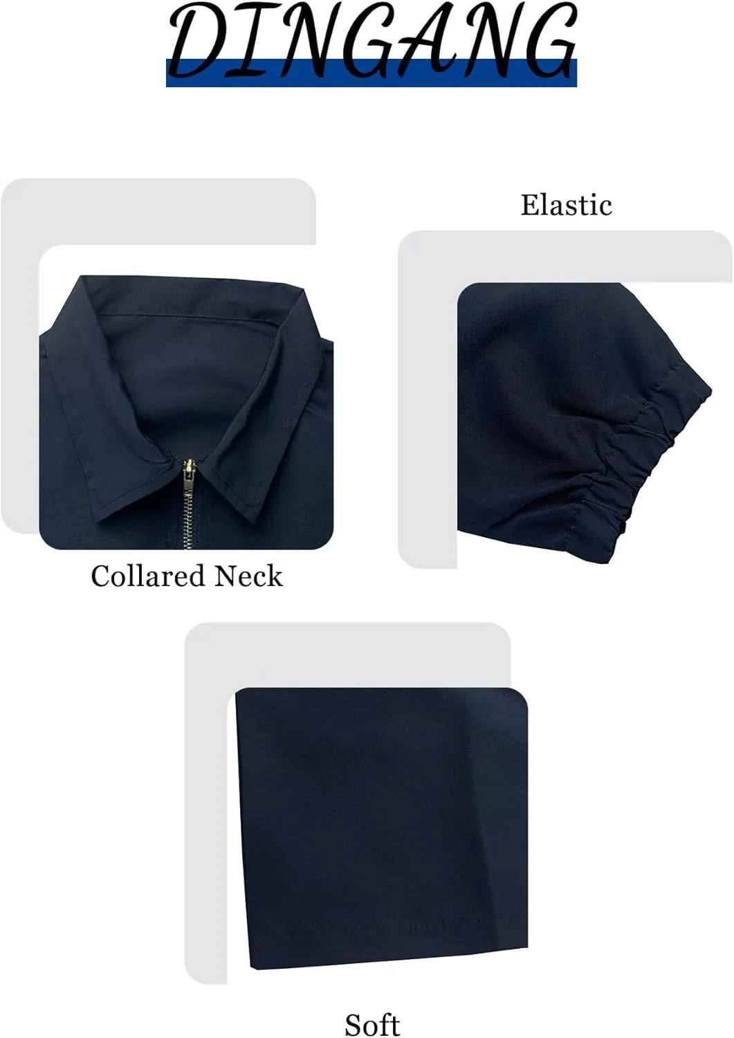 DINGANG Women's Long Sleeve V Neck Fall Casual Mini Dresses A Line Zipper Drawstring Tie Windbreaker Dress