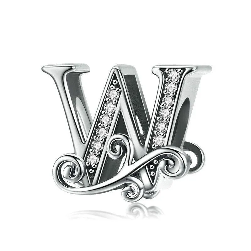 Diy Bracelet Beaded Accessories With Zircon Beads 26 Letters Style - W