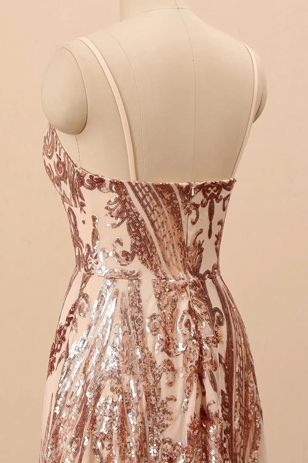 Floral Sequin Prom Dresses Spaghetti Straps Ball Gown Plus Size Formal Dresses for Women Evening Party