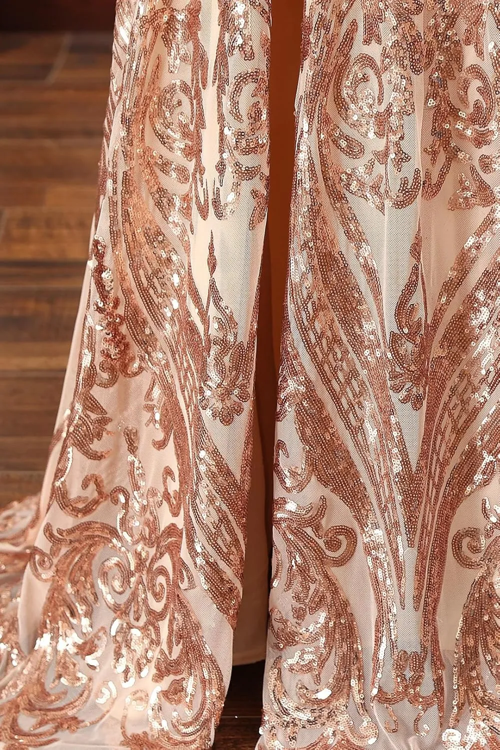 Floral Sequin Prom Dresses Spaghetti Straps Ball Gown Plus Size Formal Dresses for Women Evening Party