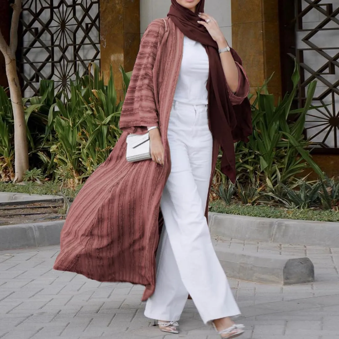 Front Open Abayas for Women Muslim with Hijab Scarf Islamic Prayer Clothes Long Sleeve Muslim Cardigan Dress Dubai Cardi Robe