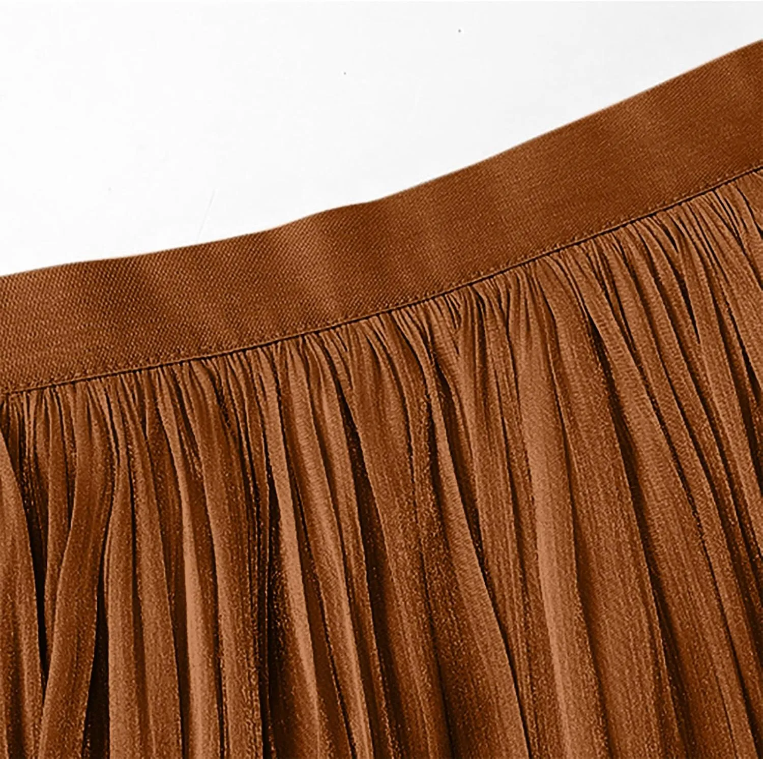 FZYLQY Plus Size Pleated Flare Midi Skirts for Women High Waisted Ruffle Boho Summer Beach Skirt Mid Length A Line Skirts