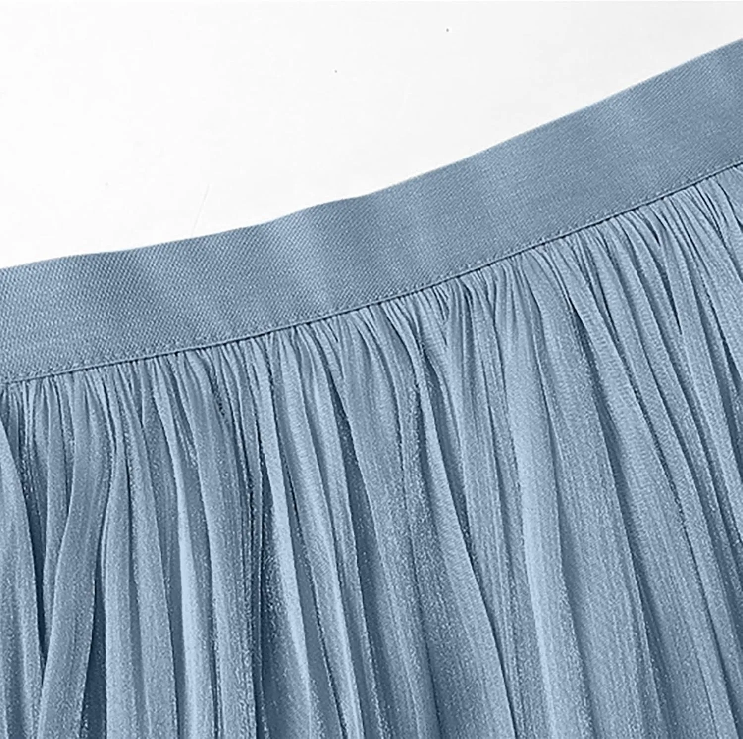 FZYLQY Plus Size Pleated Flare Midi Skirts for Women High Waisted Ruffle Boho Summer Beach Skirt Mid Length A Line Skirts