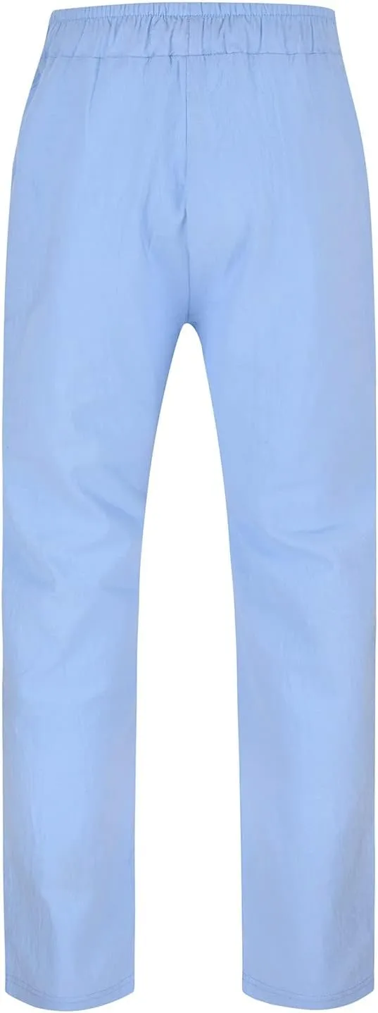GIERIDUC Mens Casual Linen Pants Loose Fit Elastic Drawstring Waist Straight Leg Hippie Trousers Summer Yoga Beach Long Pants