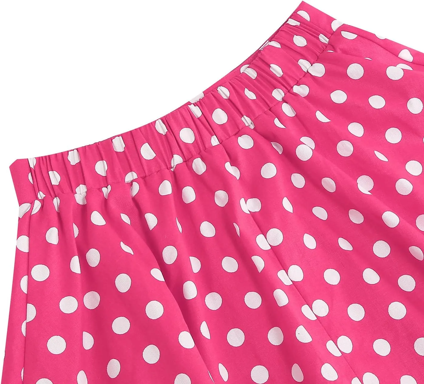 Girls Vintage Polka Dot Skirt 50s Flare A-Line Pleated 50's Full Circle Skirt 1950s Smock Waist Rockabilly Swing Party Skirts