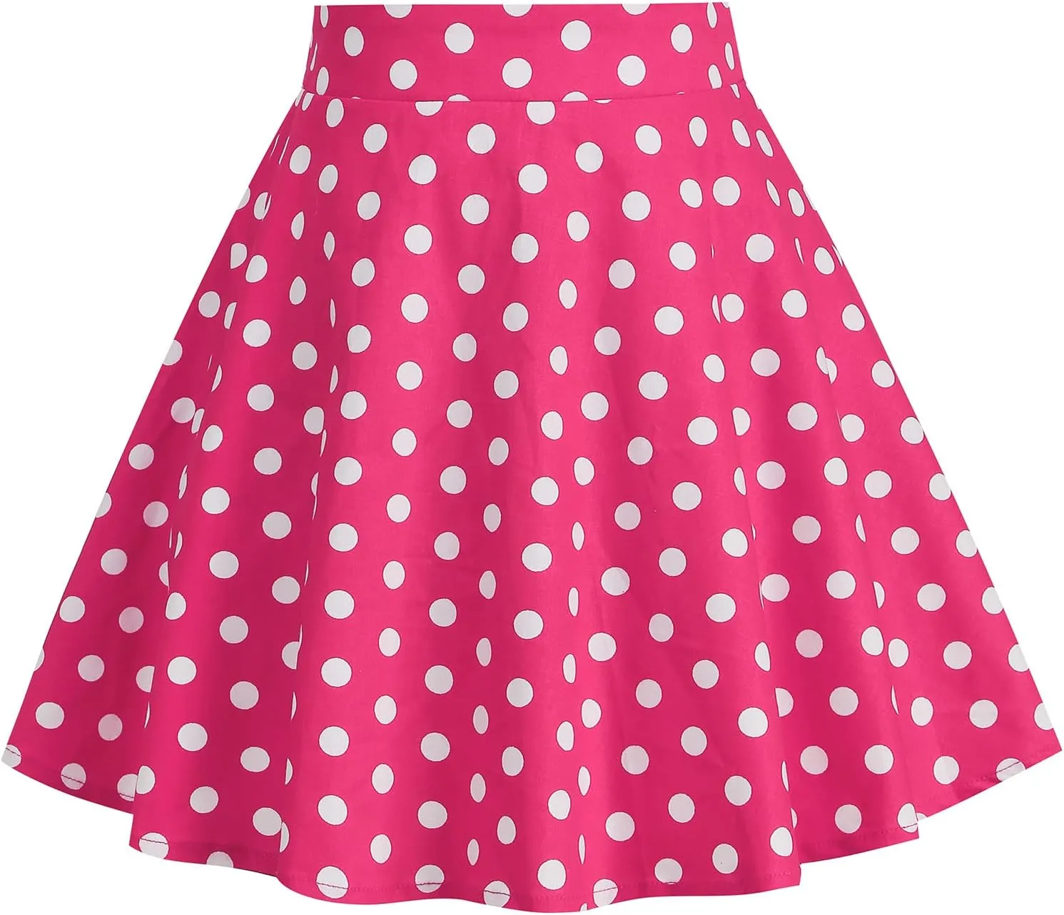 Girls Vintage Polka Dot Skirt 50s Flare A-Line Pleated 50's Full Circle Skirt 1950s Smock Waist Rockabilly Swing Party Skirts