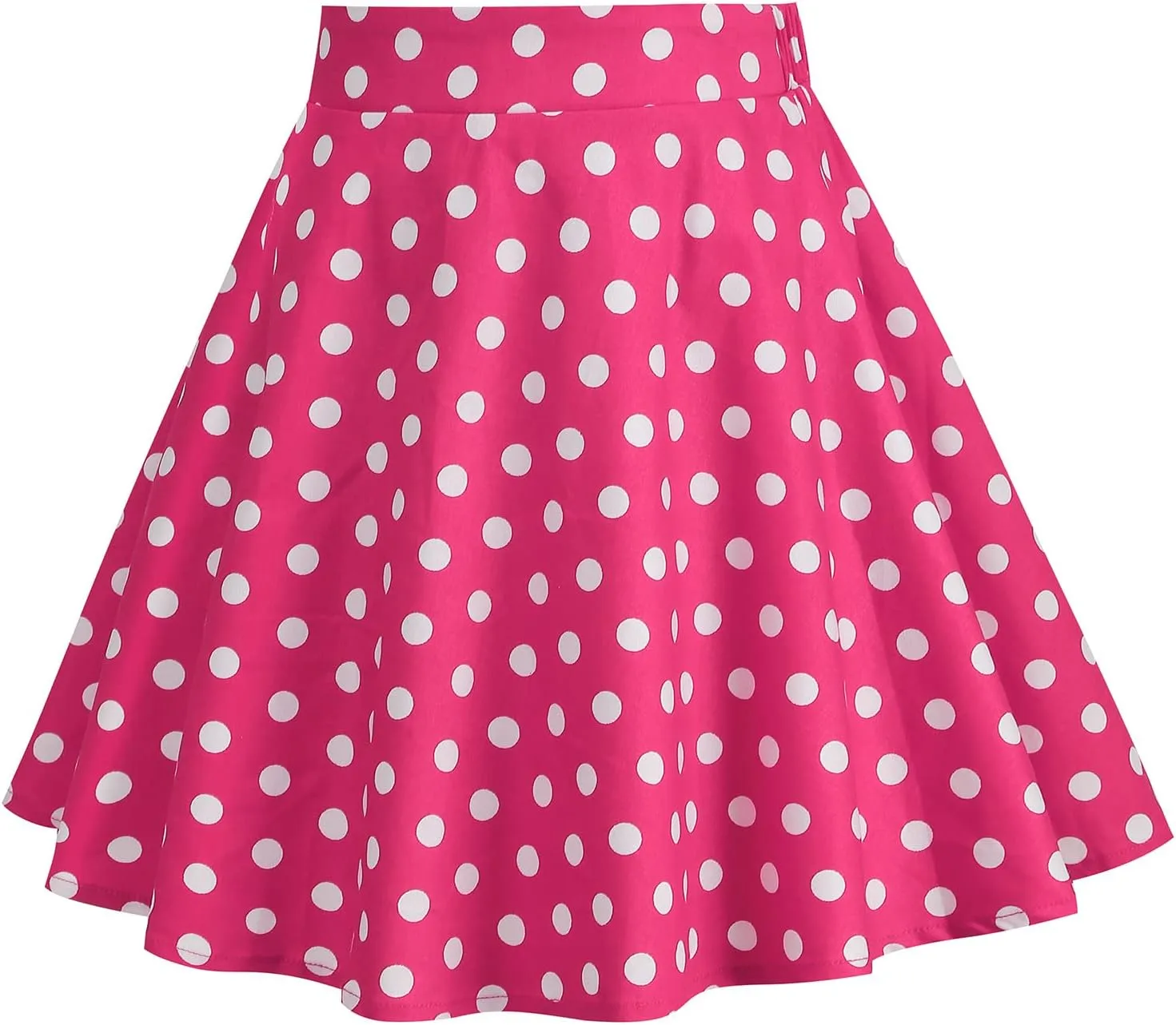 Girls Vintage Polka Dot Skirt 50s Flare A-Line Pleated 50's Full Circle Skirt 1950s Smock Waist Rockabilly Swing Party Skirts