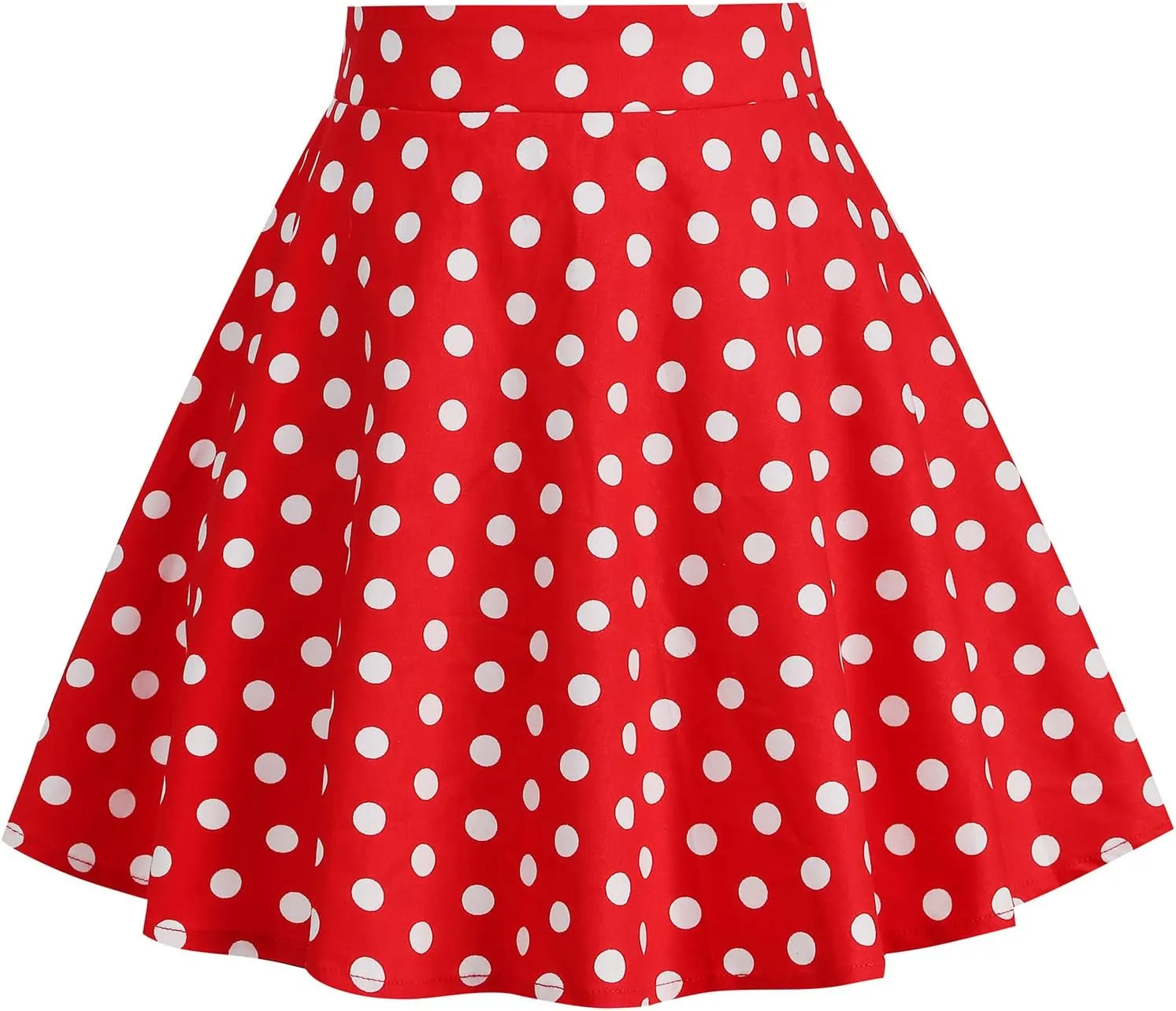 Girls Vintage Polka Dot Skirt 50s Flare A-Line Pleated 50's Full Circle Skirt 1950s Smock Waist Rockabilly Swing Party Skirts