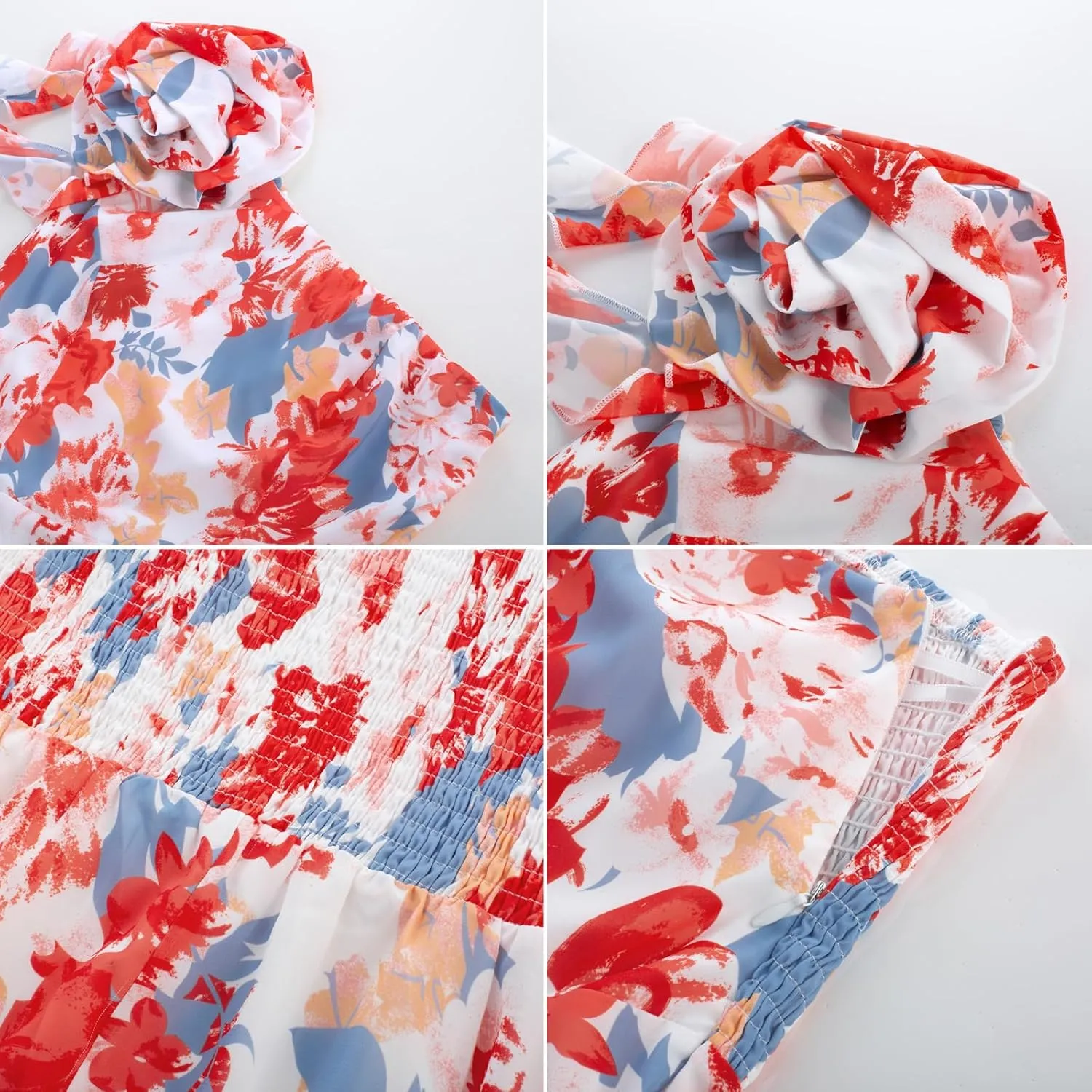 GRACE KARIN Womens Summer One Shoulder Sleeveless Dresses Floral Flowy Ruffle High Low Wedding Guest Maxi Sundresses